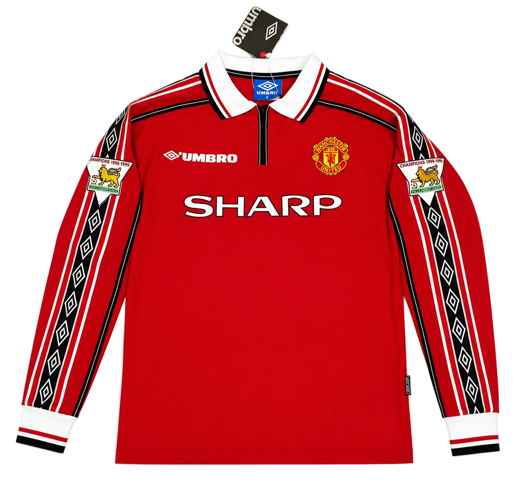 Red sports jersey with branding on a white background