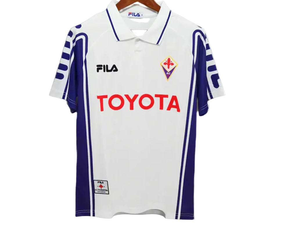 White sports jersey with blue accents and Toyota logo on a gray background