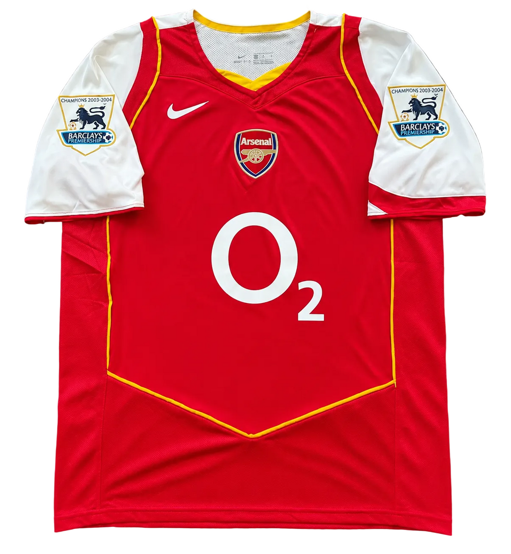 Red Arsenal football jersey with white accents and visible branding on a white background