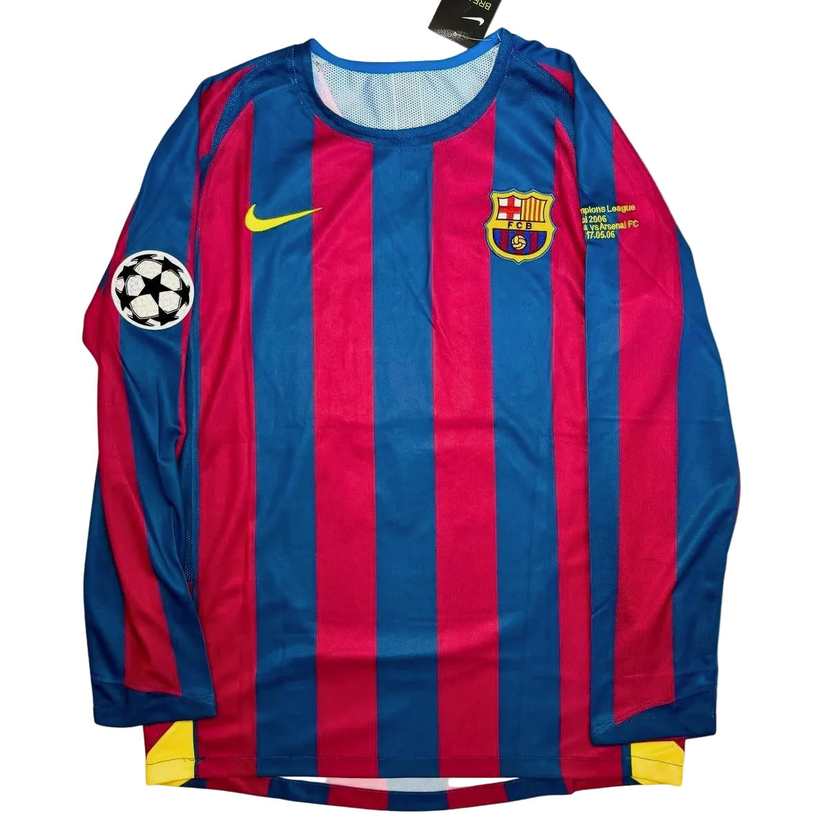 2005/2006 FC Barcelona Ronaldinho #10 Long Sleeve Home Jersey - Retro Soccer Shirt