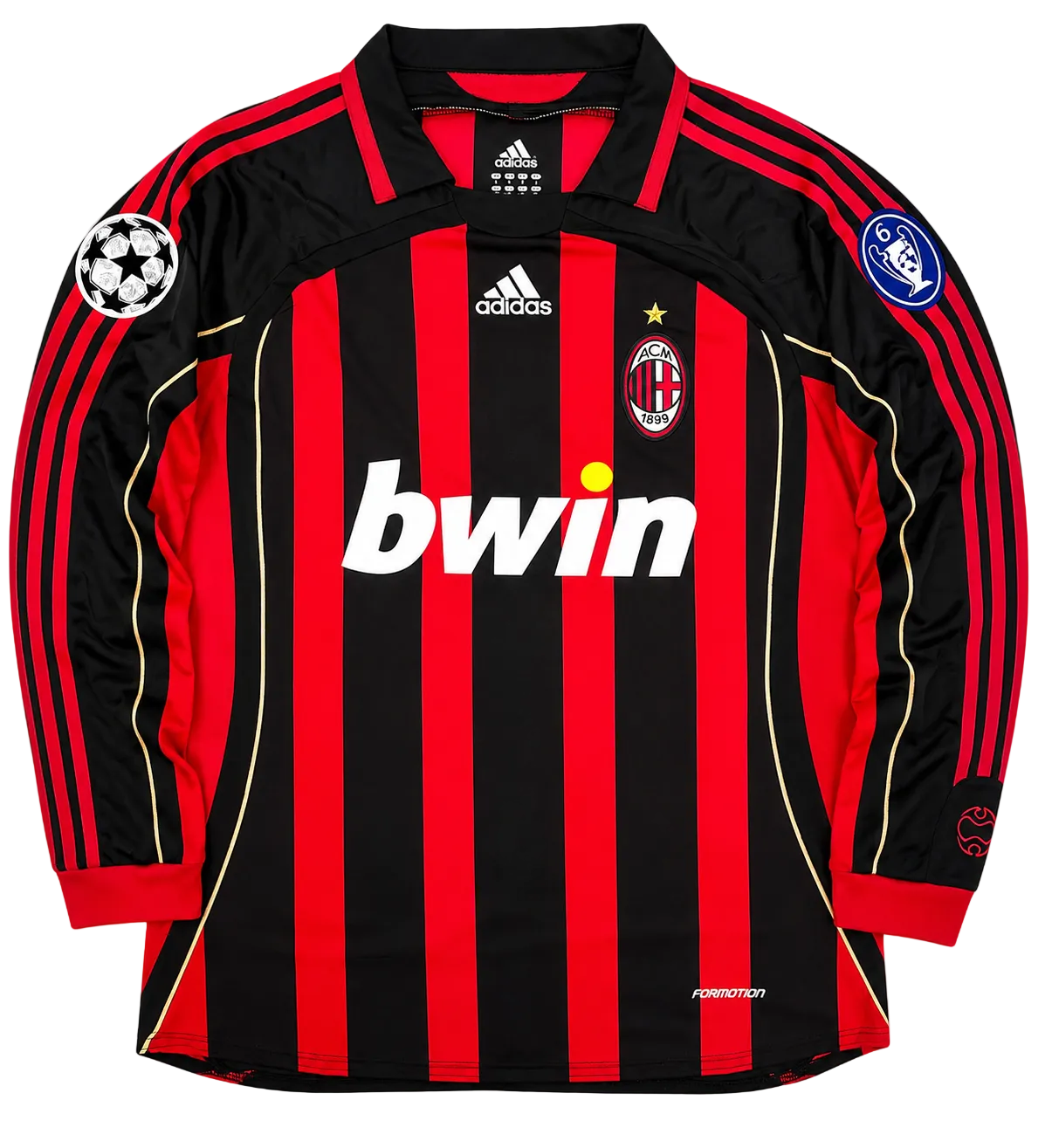 2007/2008 AC Milan Kaka #22 Home Long Sleeve Jersey - Retro Soccer Shirt