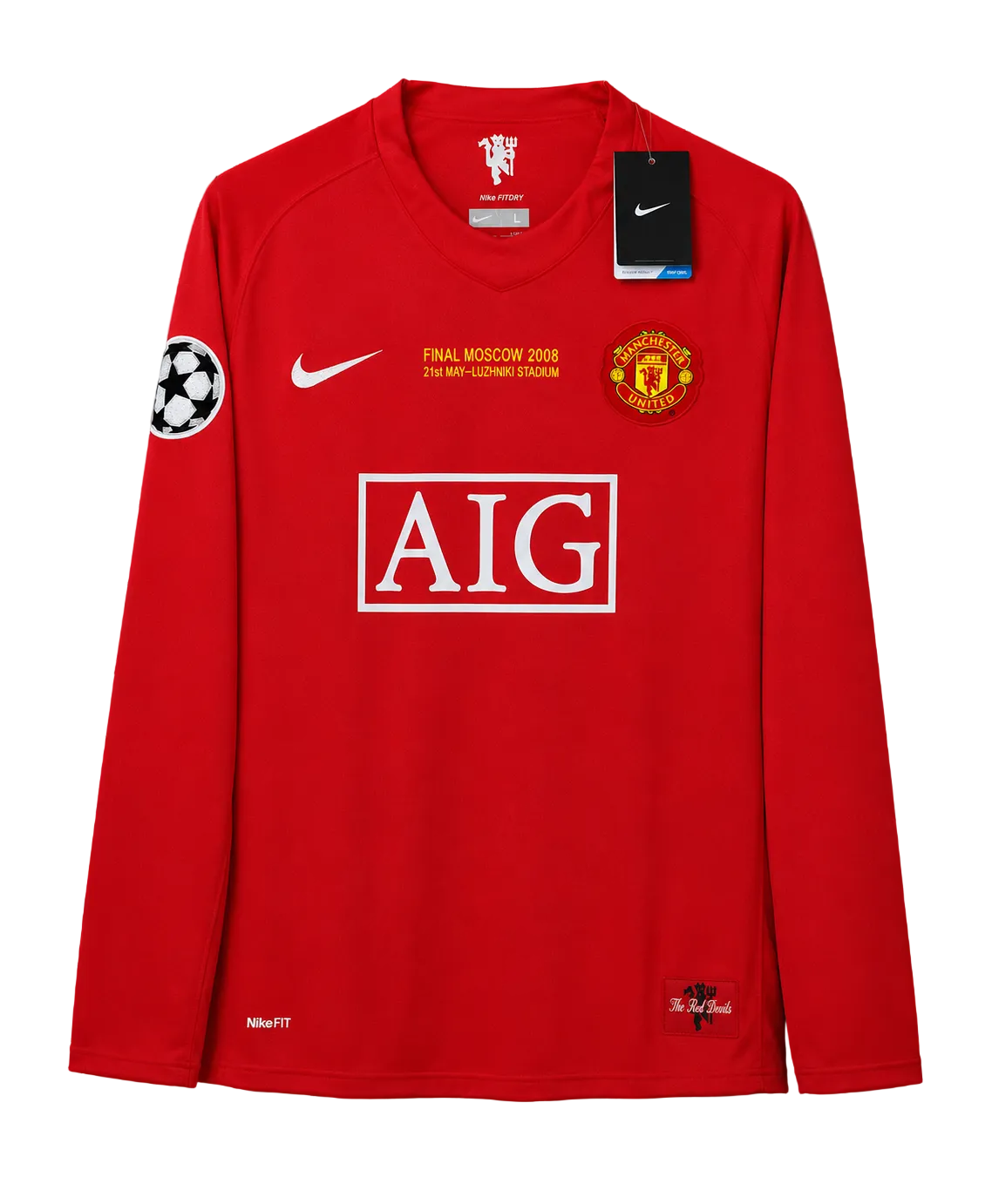 2008 Manchester United F.C. Ronaldo #7 Home Long Sleeve Jersey - Retro Soccer Shirt