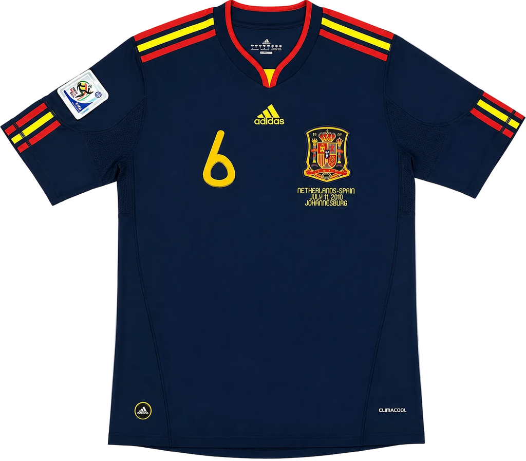 2010 Spain Iniesta #6 Away Jersey – Retro Soccer Shirt