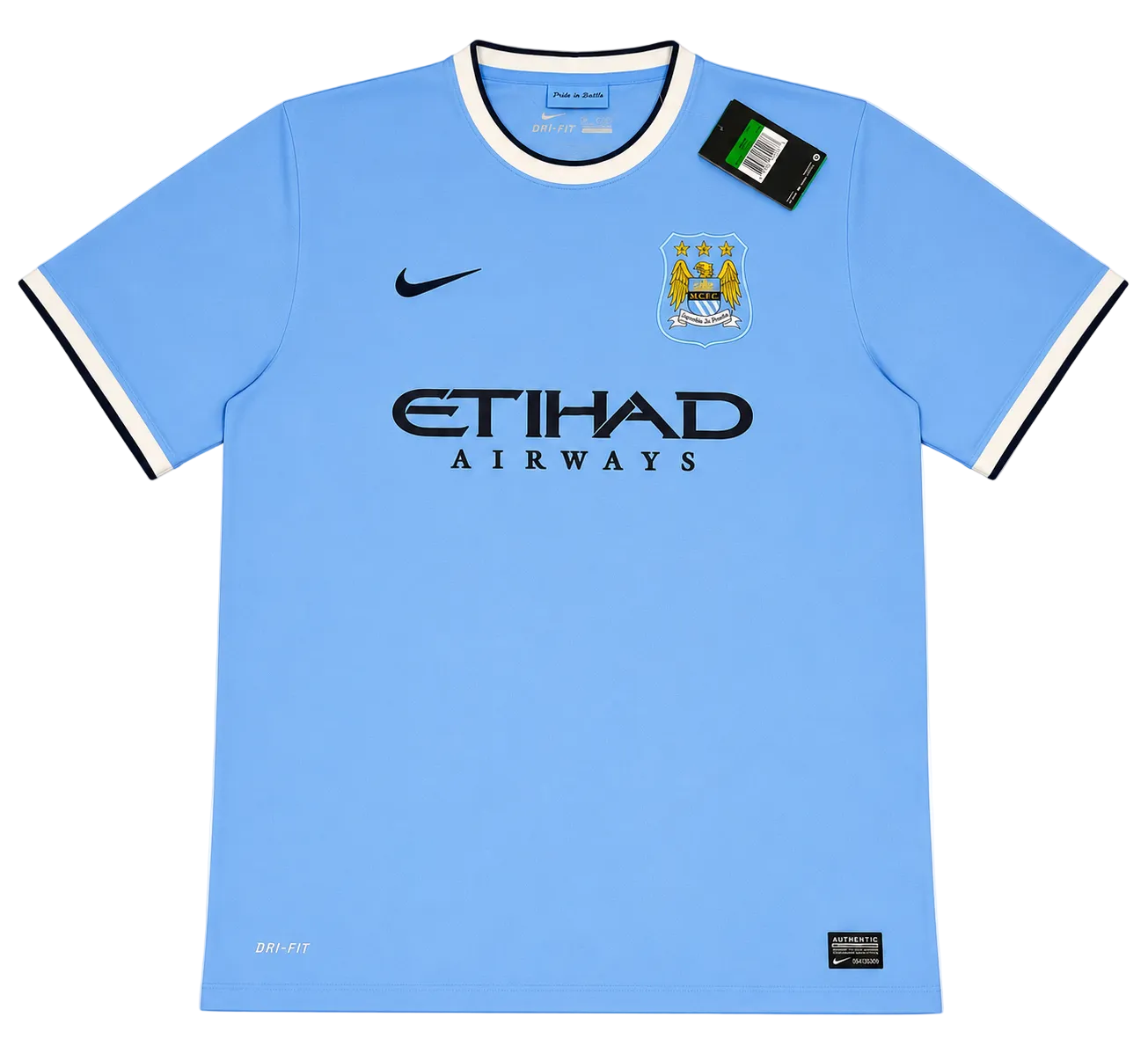 Light blue sports jersey with branding on a white background