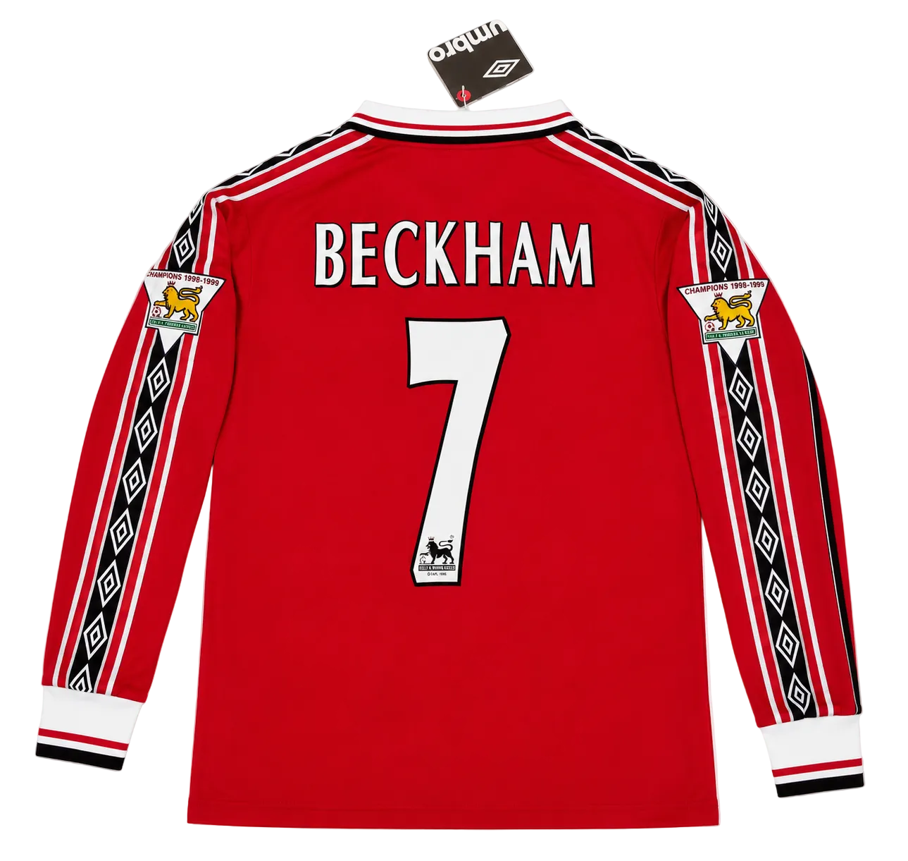 1998/1999 Manchester United F.C. Beckham #7 Home Long Sleeve Jersey - Retro Soccer Shirt