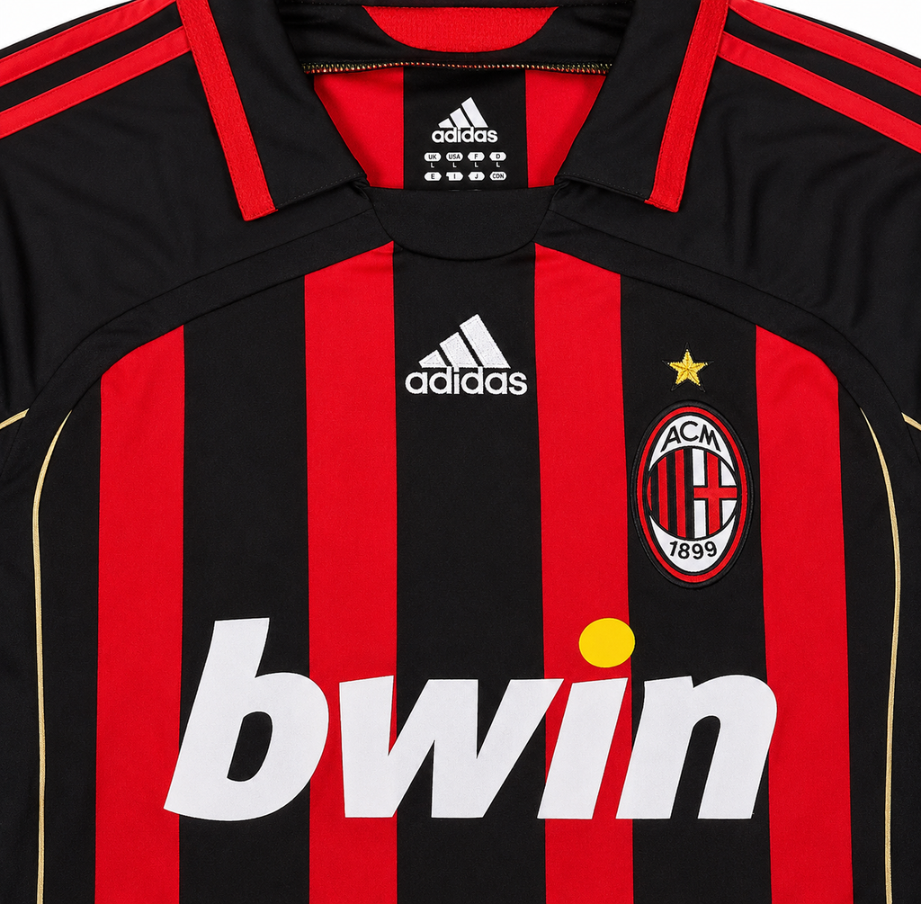 2007/2008 AC Milan Kaka #22 Home Long Sleeve Jersey - Retro Soccer Shirt