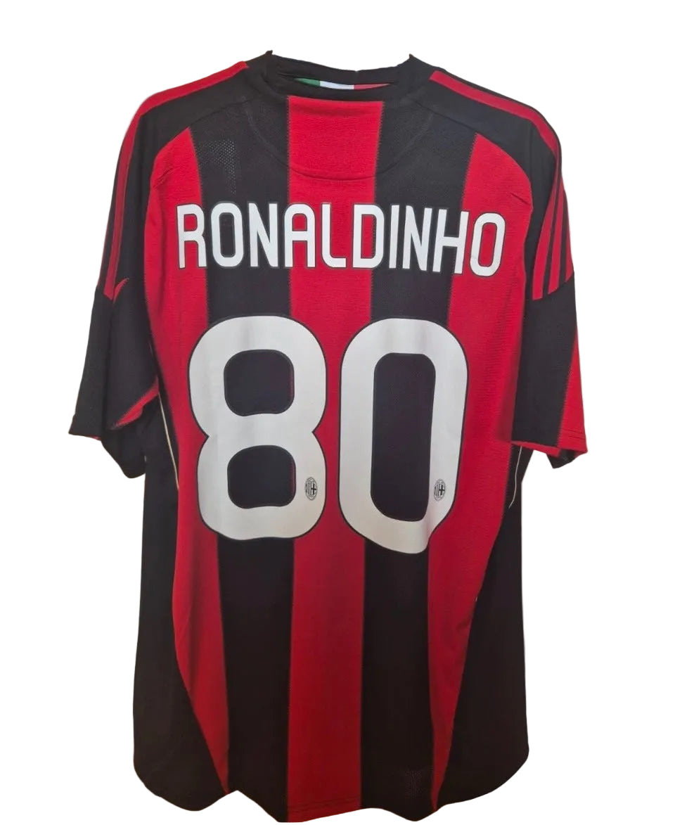 2010/2011 AC Milan Ronaldinho #80 Home Jersey - Retro Soccer Shirt