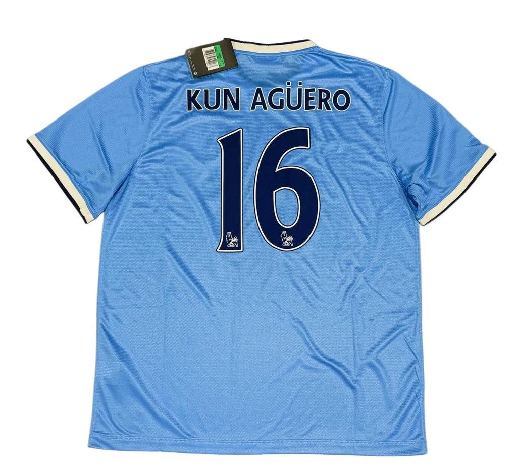 2013/2014 Manchester City Aguero #16 Home Jersey – Retro Soccer Shirt