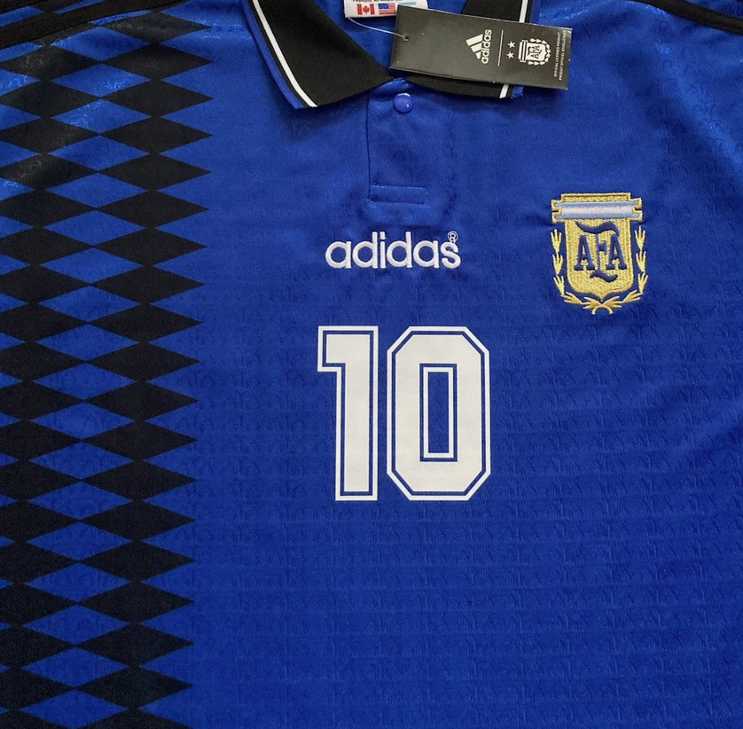 1994 Argentina Maradona #10 Away Jersey – Retro Soccer Shirt