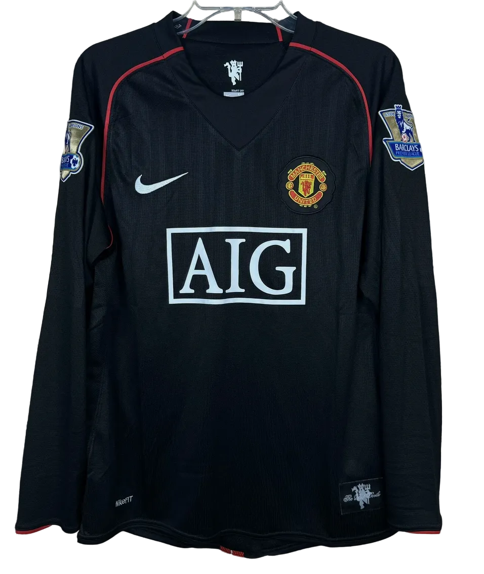 2007/2008 Manchester United Cristiano Ronaldo #7 Away Long Sleeve Jersey – Retro Soccer Shirt