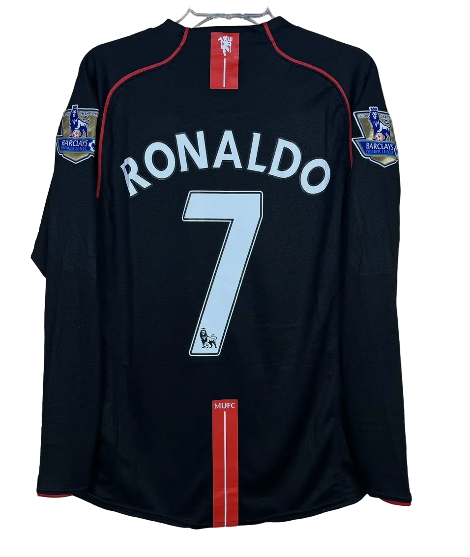 2007/2008 Manchester United Cristiano Ronaldo #7 Away Long Sleeve Jersey – Retro Soccer Shirt