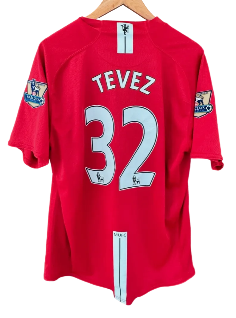 2008/2009 Manchester United F.C. Tevez #32 Home Jersey – Retro Soccer Shirt