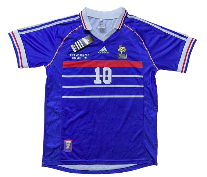 France Zidane #10 Jersey 1998 World Cup - Retro Classic