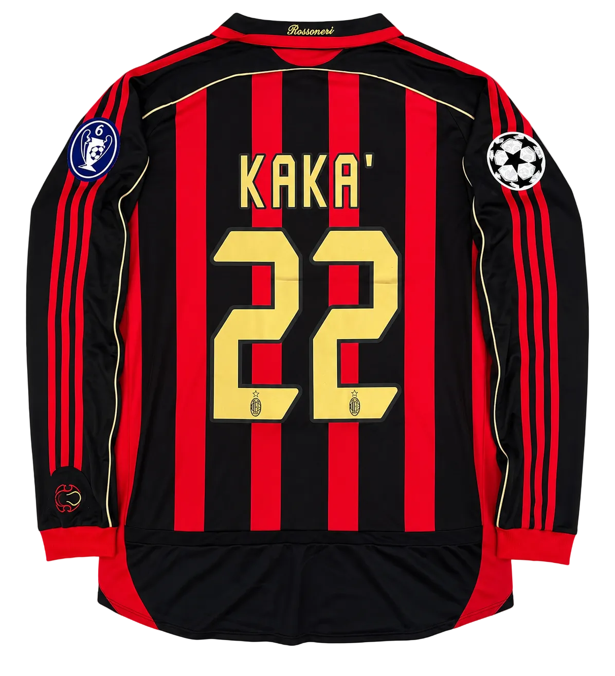 2007/2008 AC Milan Kaka #22 Home Long Sleeve Jersey - Retro Soccer Shirt